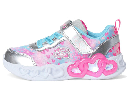 Skechers Infinite Heart Lights Zapatillas para niña | Casual, luces S, entresuela iluminada, cierre adaptable, gancho y bucle