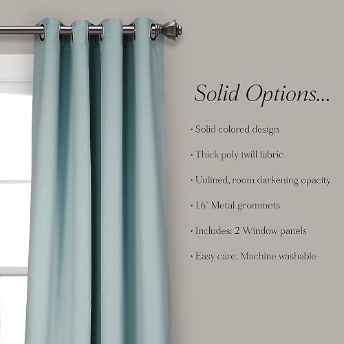 Lush Decor - Cortinas Opacas con Ojales, Pares, 52 Pulgadas de Ancho x 120 Pulgadas de Largo, Azul, diseño Clásico y Moderno, Cortinas Extralargas para Sala de Estar