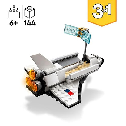 LEGO Creator 3 in 1 Transbordador Espacial - Juguetes de Construcción para Niños y Niñas, Años 9+ - con 3 Opciones de Construcción - Regalo para Cumpleaños - 31134