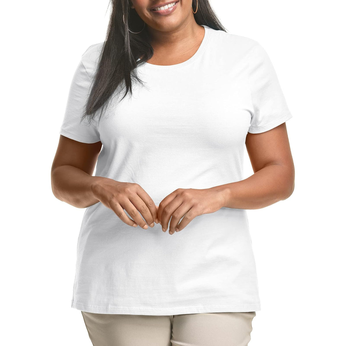 Just My Size Playera de Manga Corta con Cuello Redondo para Mujer