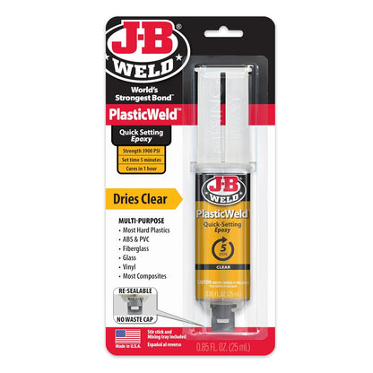 J-B Weld PlasticWeld Masilla Epoxi para Reparación de Plásticos - Paquete de 6