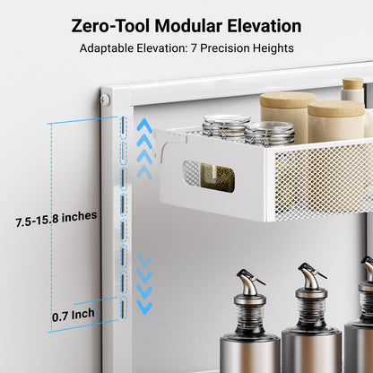 TISTAYA - Organizador extraíble para fregadero debajo de la cocina, organizador funcional de metal debajo del fregadero, organizador de fregadero debajo del baño, almacenamiento debajo del fregadero