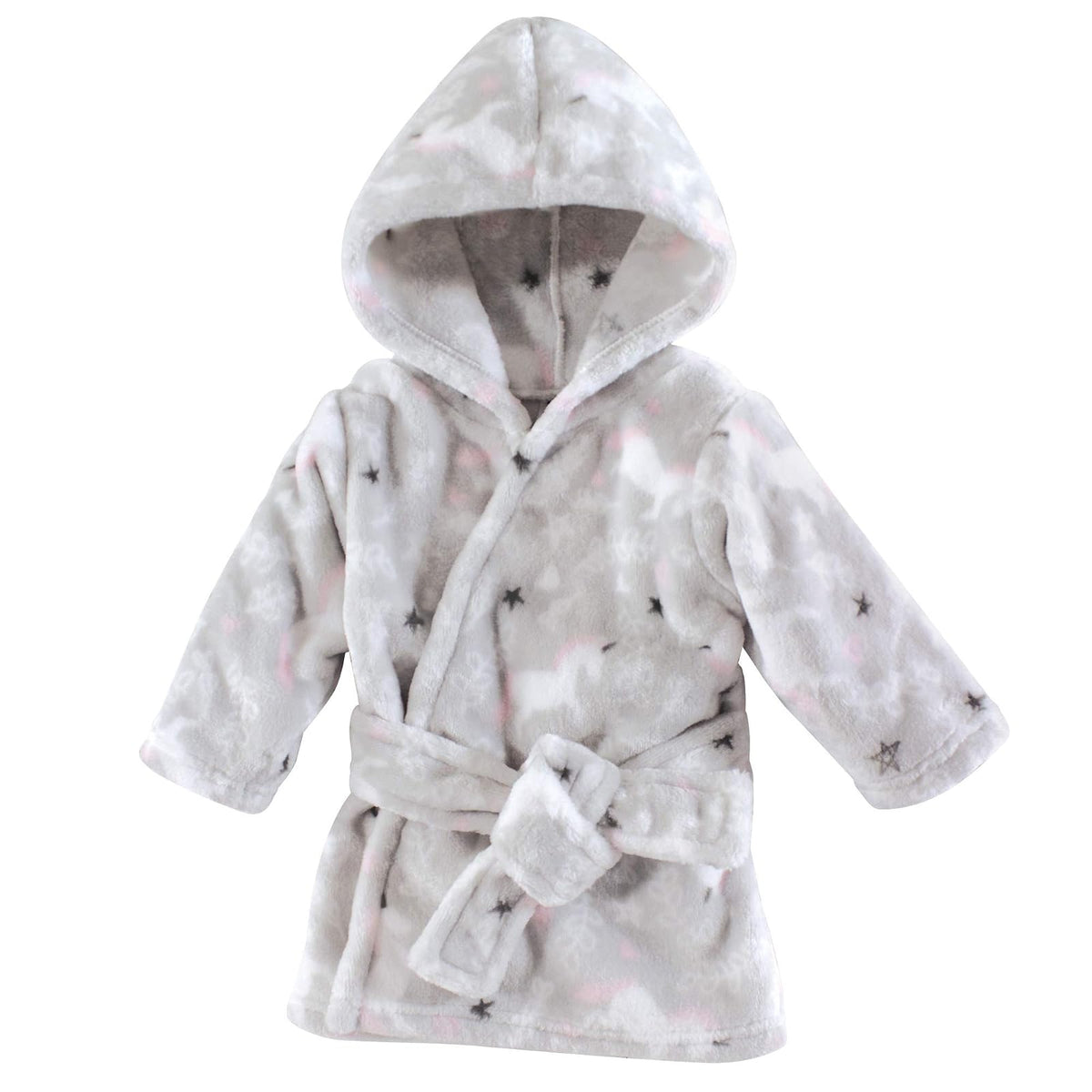 Hudson Baby Bata de Baño Unisex de Felpa para Bebé, Talla Única - 0-9 meses - Unicornio caprichoso gris