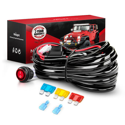 Nilight 250 Conectores de Pala Termorretráctiles 22-10 AWG - 14AWG Wiring Harness Kit - 1 Lead
