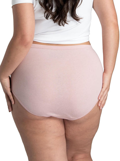 Fruit of The Loom Pantaleta Plus Size Brief de Algodón Pack de 6 para Mujer