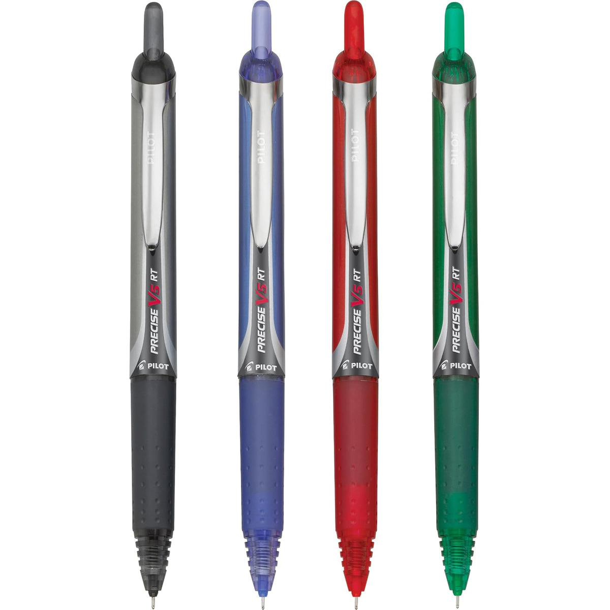 Pilot Precise V5 RT 26055 Bolígrafos retráctiles, punta extra fina de 0.5 mm, paquete de 4