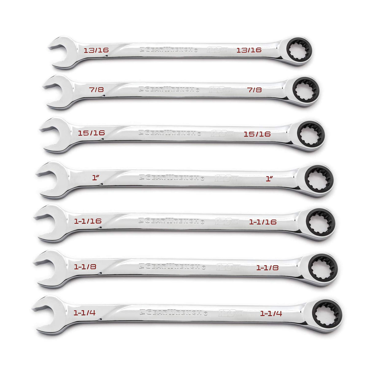 Equipo de 7 unidades 120XP - Juego de llaves combinadas de carraca universal Spline XL, SAE - 86452