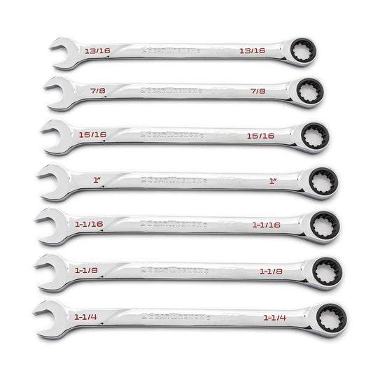 Equipo de 7 unidades 120XP - Juego de llaves combinadas de carraca universal Spline XL, SAE - 86452