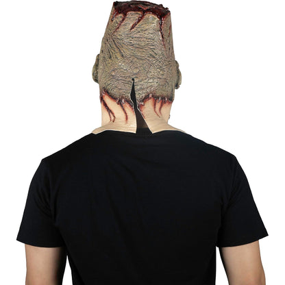Ghoulish Productions Máscara Zombie Transplanted con Cuello de Látex – Máscara Realista de Muerto Viviente con Detalles de Piel Desgarrada y Heridas Sangrientas – Ideal para Halloween