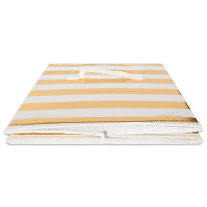 DII tela plegable cubeta de contenedores de almacenamiento para organizadores, Cubo grande - Juego de 2, Dorado (Stripe Gold), 1, 1