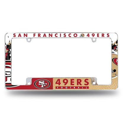 Rico Industries Marco de Placa Cromado con Licencia Oficial NFL - San Francisco 49ers - Primario