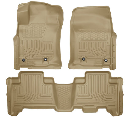 Husky Liners Weatherbeater - Alfombrillas para Toyota 4Runner 2013-2024; Lexus GX460 2014-2024 | Fila Delantera y Segunda Fila, 3 Piezas, Color café - 99573