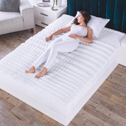 Colchas Concord Protector de Colchón, Color Blanco, 100% Poliéster, Tamaño King Size, Cubre Colchón Suave Que Protege contra Polvo, Manchas y Desgaste, 1 Pieza