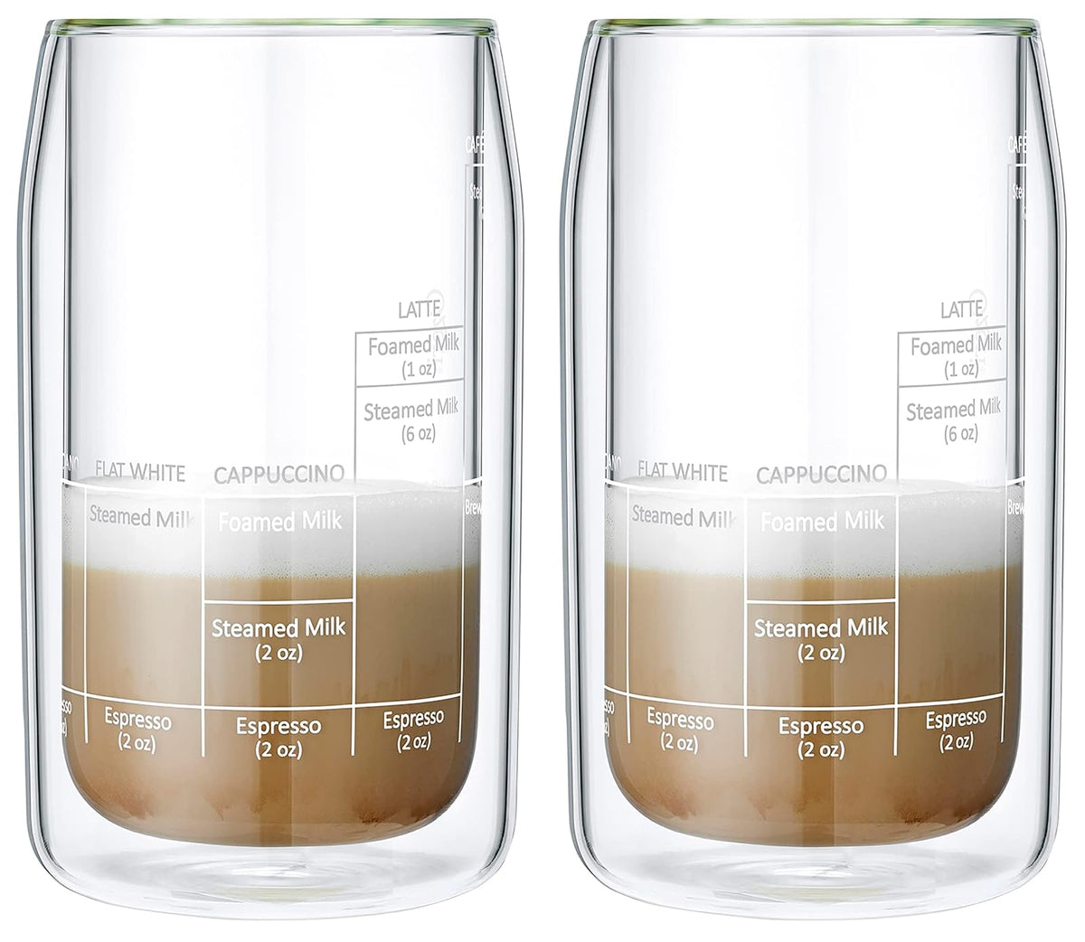 Ozeri Moderna Artisan Series - Vaso de café barista de doble pared, 15 onzas, transparente