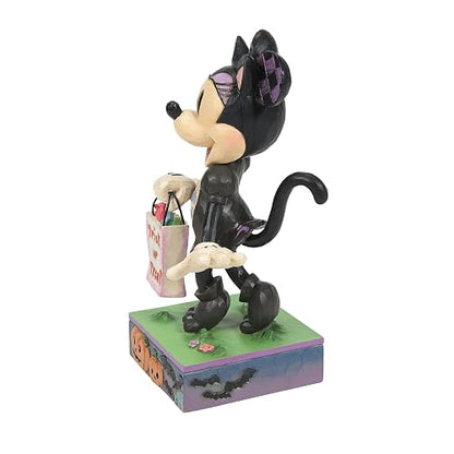 Enesco Disney Traditions Collection by Jim Shore - Figura de Disfraz de Gato Negro de Minnie Mouse - Figura de Resina de Piedra Pintada a Mano Hecha a Mano de Disney Halloween coleccionables, Estatua