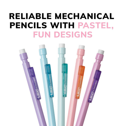BIC Xtra - Lápiz mecánico suave, punta media (0.7 mm), divertidos lápices de color pastel, vuelta a la escuela, 24 unidades