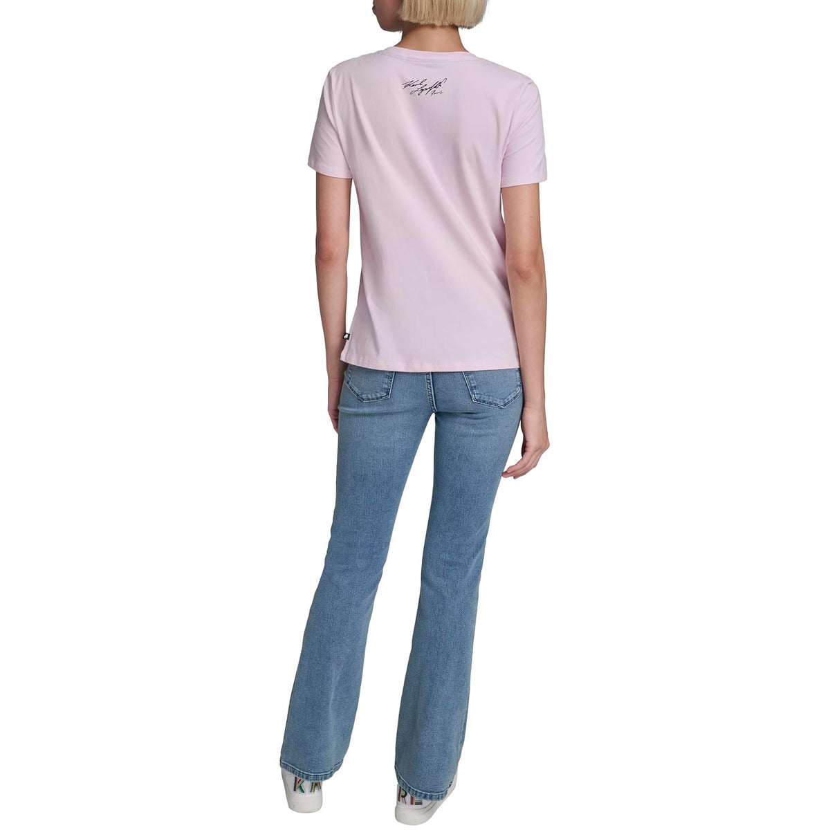 Karl Lagerfeld - Playera de Manga Corta con Cuello Redondo para Mujer