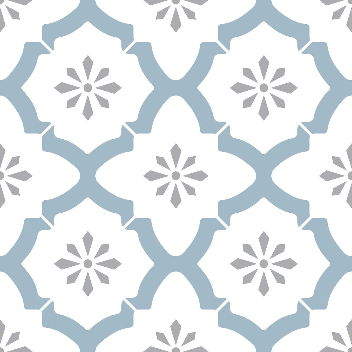 FloorPops FP2943 Alfama - Azulejos de piso para despegar y pegar, multicolor, azul