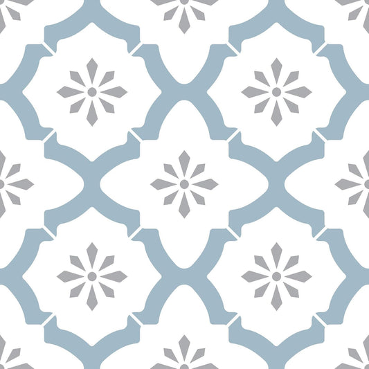 FloorPops FP2943 Alfama - Azulejos de piso para despegar y pegar, multicolor, azul