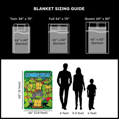 Northwest Nickelodeon - Manta de Forro Polar para Adolescentes Mutantes Ninja Turtles, Cowabunga Dudes, 46 x 60 Pulgadas