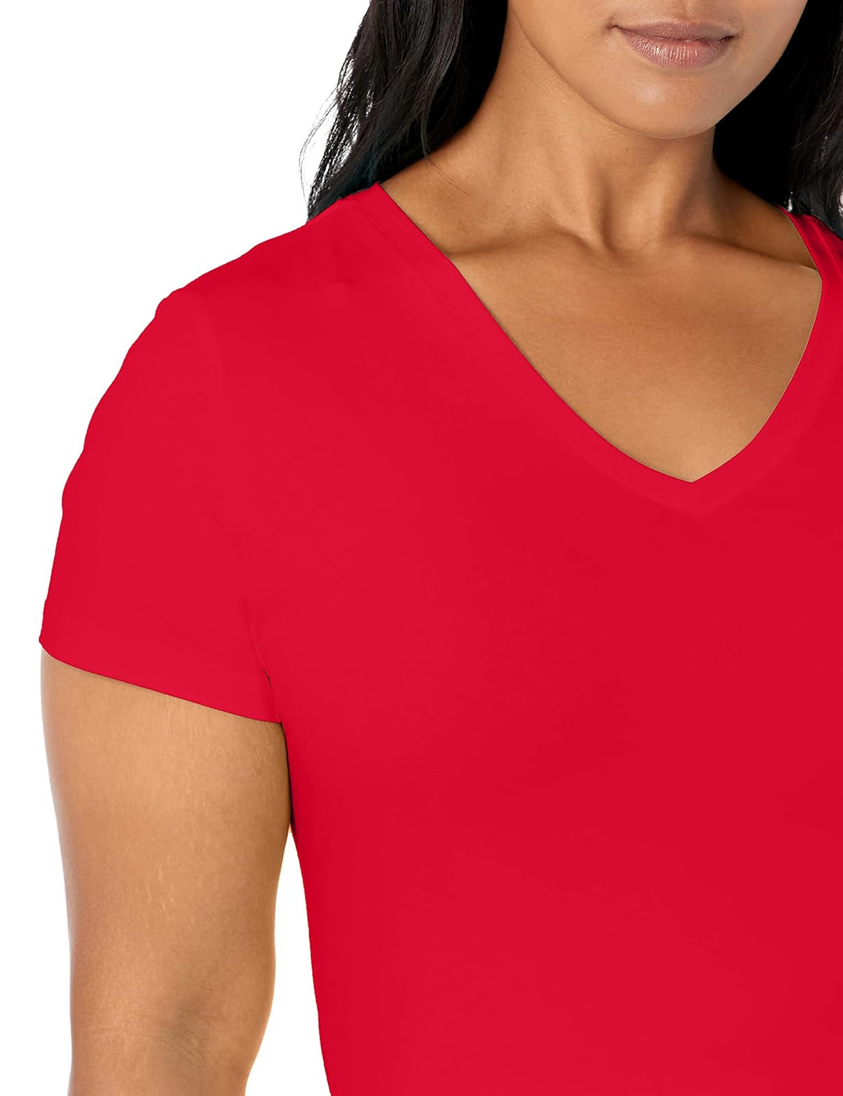 Nautica Playera de algodón elástico súper Suave con Cuello en V fácil Comodidad Camiseta para Mujer