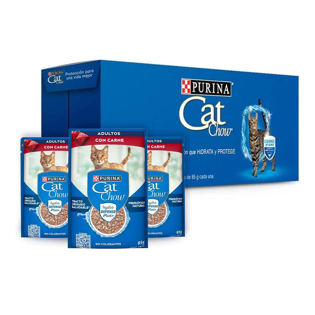 Purina Cat Chow Alimento Húmedo para Gato Adulto, Paquete de 24 - Carne - Alimento