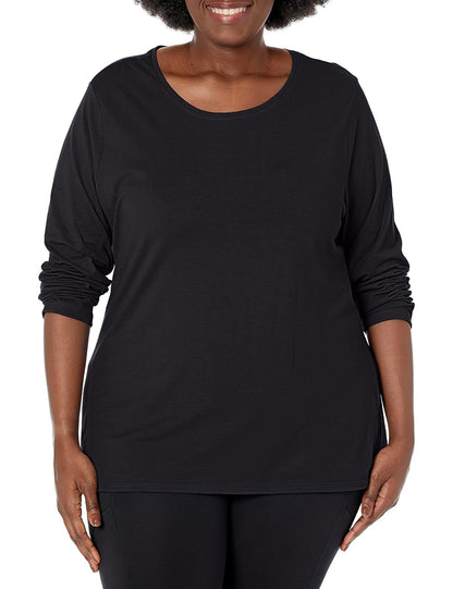 Just My Size JMS - Playera de Manga Larga de algodón para Mujer, Talla Grande, Playera de Cuello Redondo para Mujer