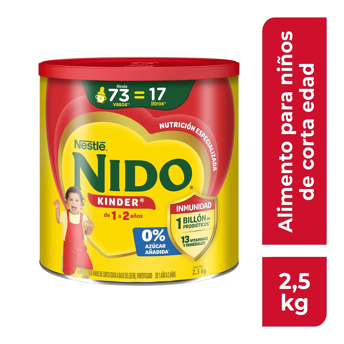 Nido Kinder, Alimento para Niños a partir de 1 año, Lata 2.5kg