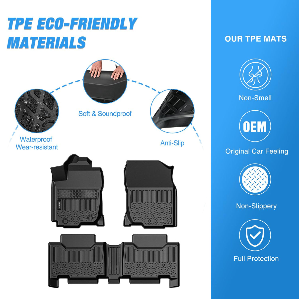 Nilight Alfombrillas para Toyota RAV4 2013 2014 2015 2016 2017 2018 | Revestimientos de piso resistentes para todo tipo de clima