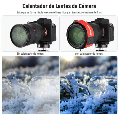 NEEWER - Calentador de Lente USB, 300 mm para cámara DSLR y telescopio, 3 ajustes de regulador de Temperatura, Tira de Calentador de rocío Evita rocío, Niebla y condensación para cámara de telescopio