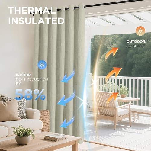 Joydeco Cortinas Opacas Beige Claro 42 x 72 Pulgadas 2 Paneles