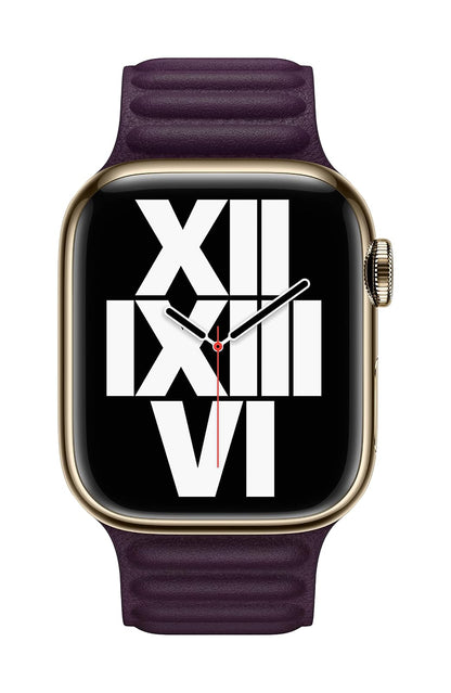 Apple Watch Correa con eslabones de Piel Cereza Oscuro (41 mm)