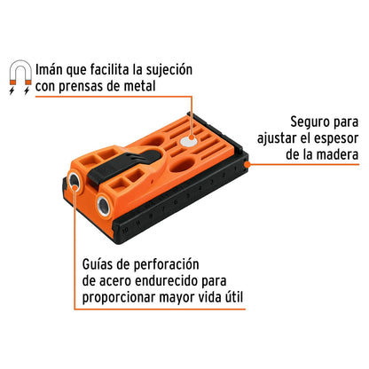 Truper OCU-2, Juego de Plantilla para Uniones Ocultas Graduada en Pulgadas y Milímetros