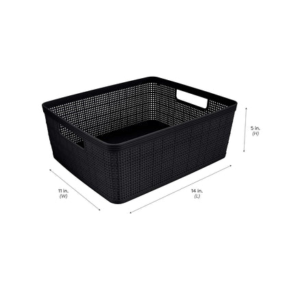 Simplify Black, 10 Pack Organizing Set, Different Sizes for Multiple Needs. for Offices, Desks, Dorms, Small Items, Accessories, Vanity, Bathrooms. Storage Baskets, Bins, Boxes