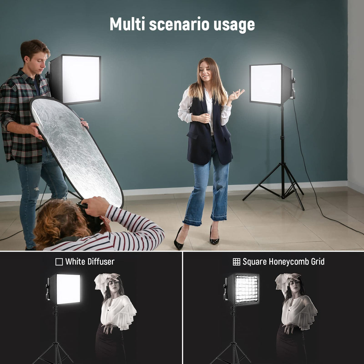 NEEWER 12,2"x11,4" Plegable Softbox Difusor con Grid y Bolsa para NL660/SNL660/RGB660/RGB660 Pro/RGB660 PRO II LED Panel Luz Vídeo, Estudio Fotografía Retrato Fotografía YouTube Video Iluminación Suave