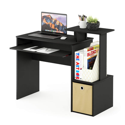 Furinno Econ Escritorio de Computadora Multifuncional con Contenedor - Black - Brown