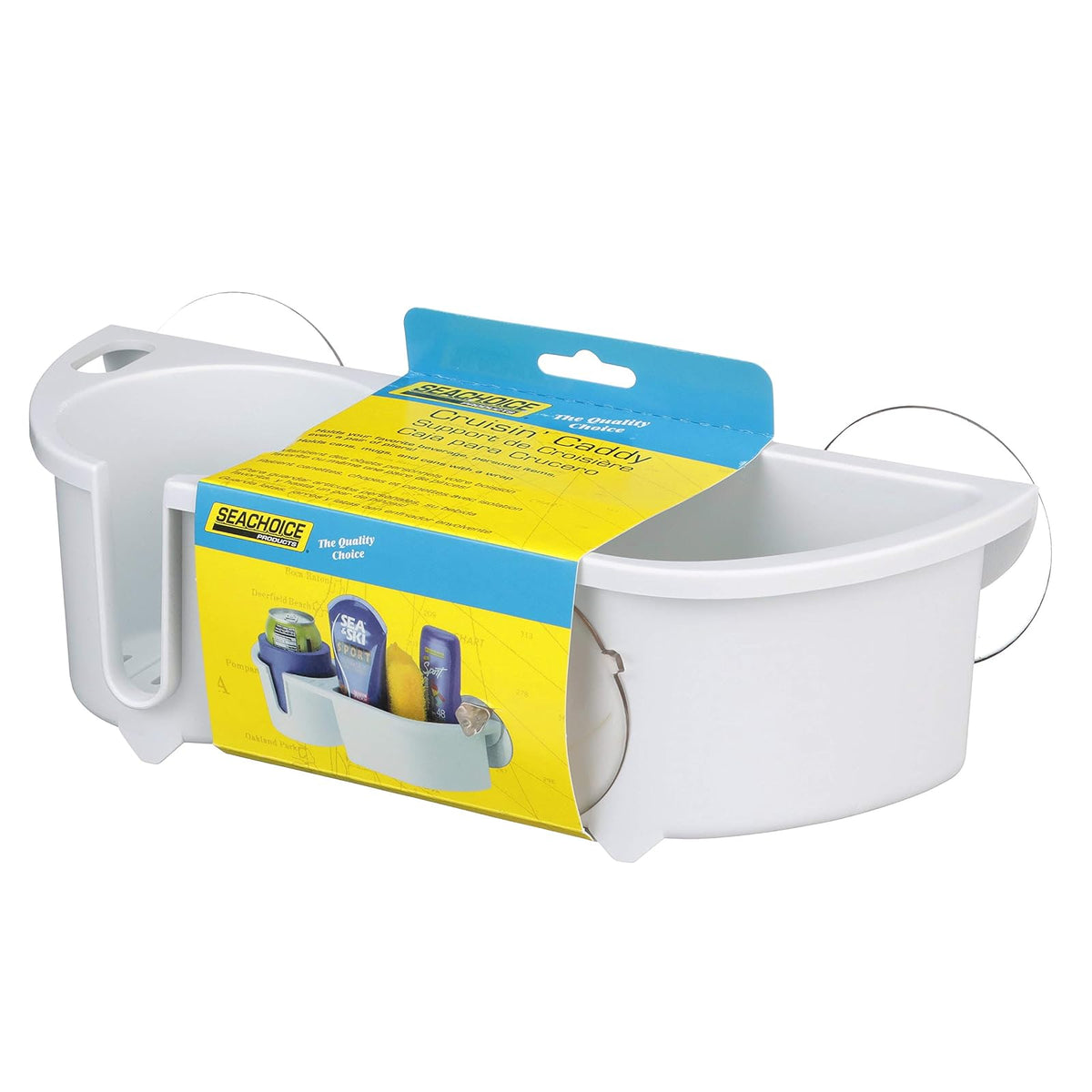 SEACHOICE Cruisin' Caddy - Organizador para Barcos, Bebidas y Objetos, Resistente a los Rayos UV, Color Blanco