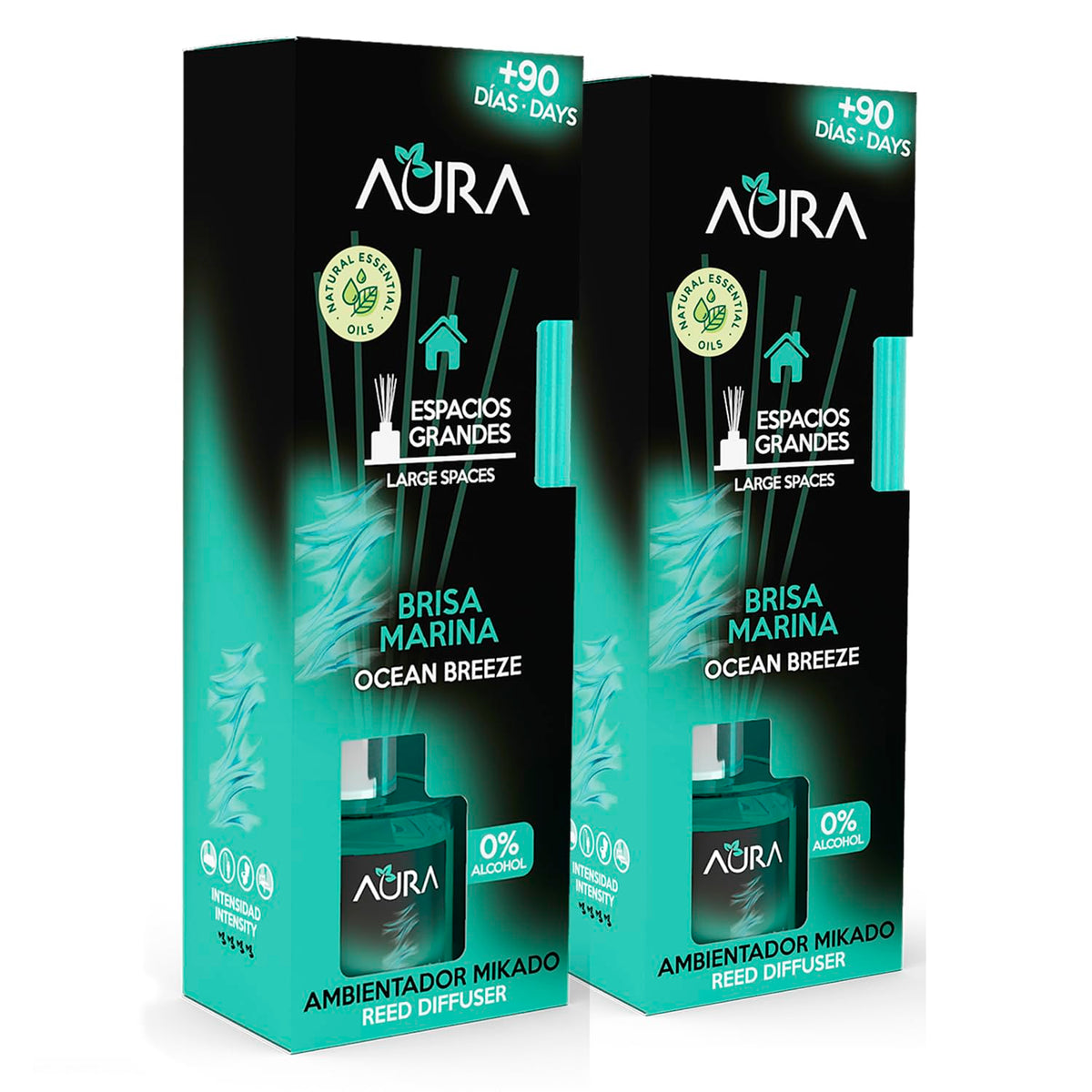 Cristalinas Aura Ambientador Mikado Canela y Manzana 2 Piezas 30 ml - Brisa Marina - 2 Pack