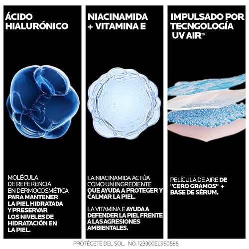 La Roche-Posay Anthelios UV AIR Serum Protector Solar SPF 50+ Tono Claro Natural, 50 ml