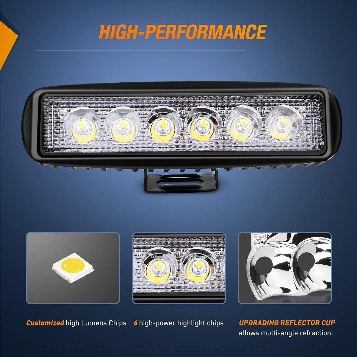 Nilight - Barra de luz LED (2 unidades, 18 W), 4PCS 18W LED LIGHT