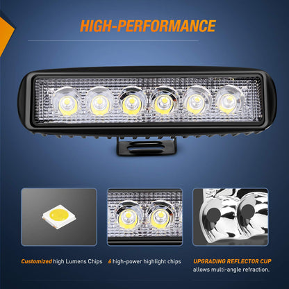 Nilight - Barra de luz LED (2 unidades, 18 W), 4PCS 18W LED LIGHT