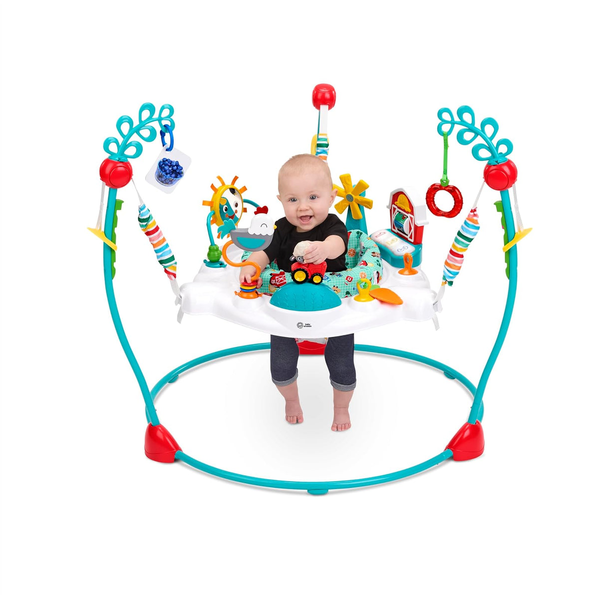 Baby Einstein Farm Explorers Jumper Saltador 2 en 1 Para Bebé con Juguetes Interactivos, Música, Luces y Sonidos, 6 a 12 Meses