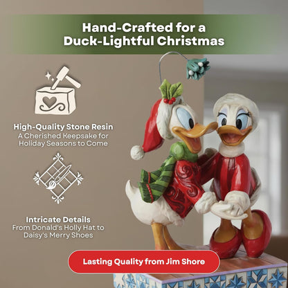 Enesco Disney Traditions Collection by Jim Shore Donald and Daisy Duck - Figura de muérdago de Resina de Piedra Pintada a Mano Coleccionable, Cifras de Disney para decoración del hogar, 6.13 Pulgadas