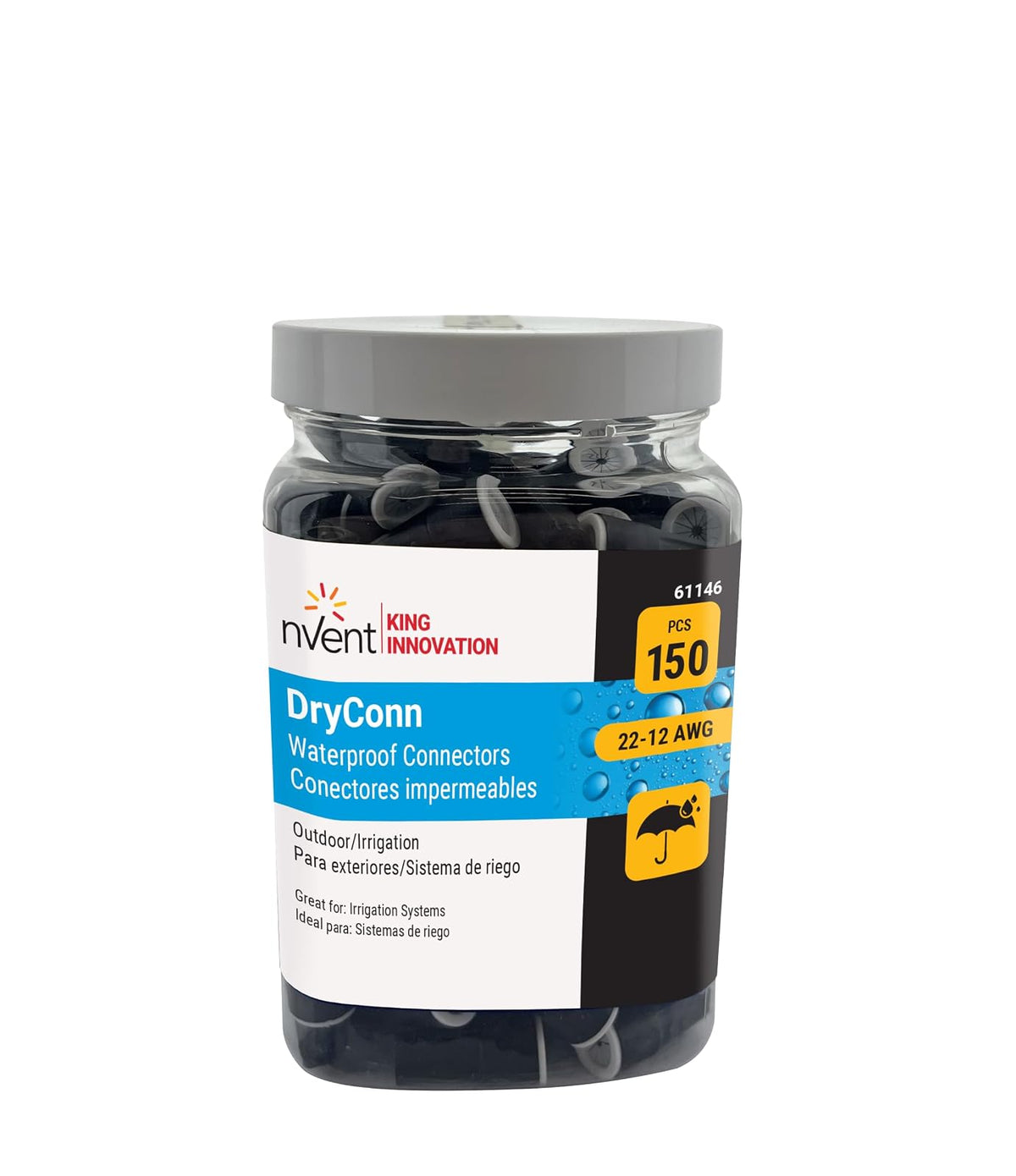 KING INNOVATION 61146 DryConn Black Series wire connector, 150 pk