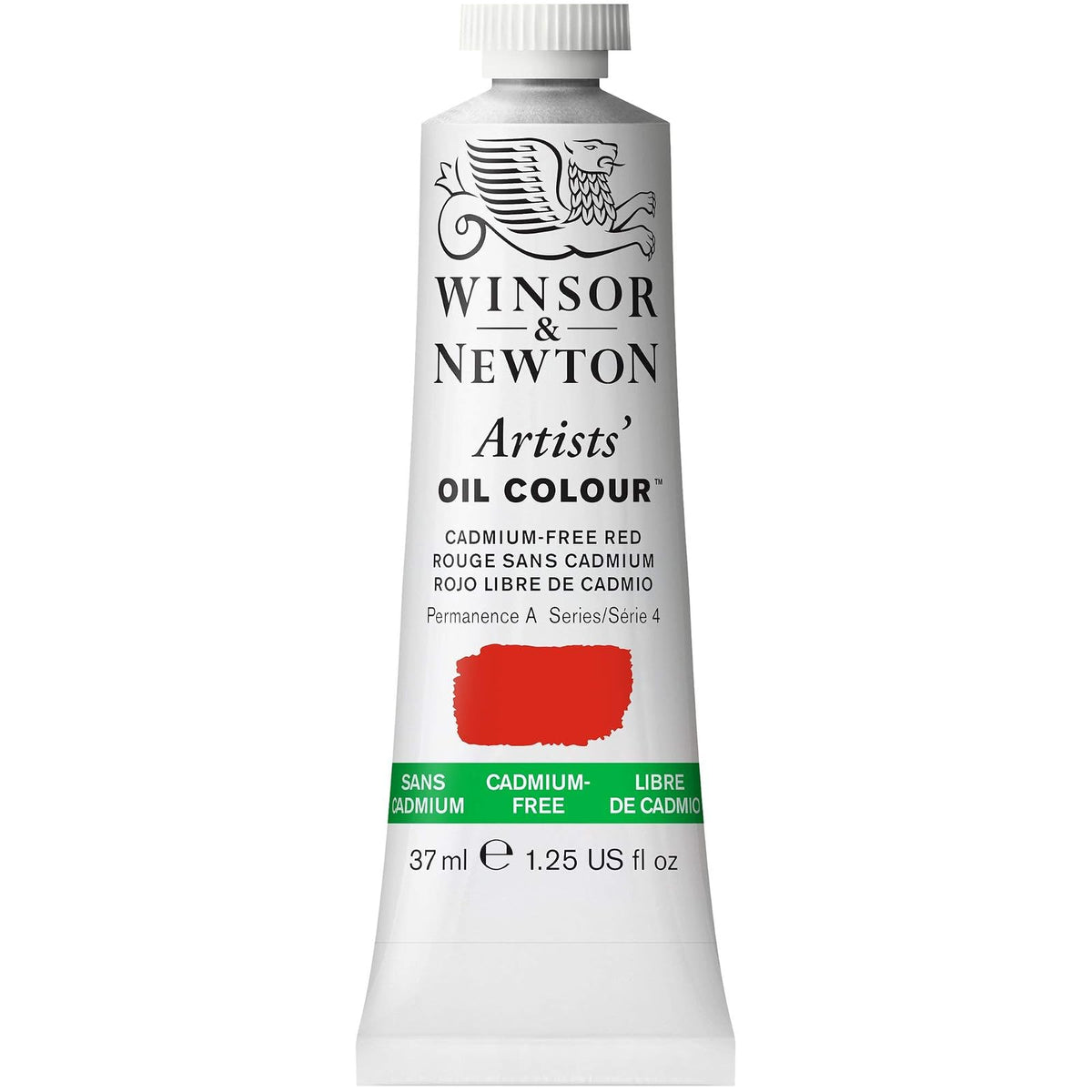 Winsor & Newton Pintura al Óleo 37 ml, Libre de Cadmio - 37-ml Tube - Rojo sin cadmio