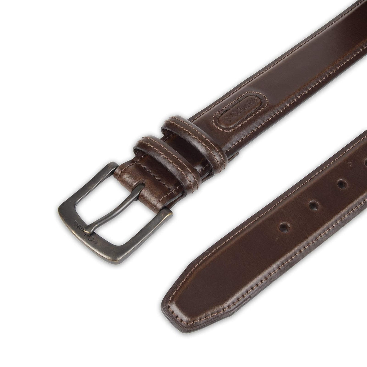 Columbia Cinturón con logo clásico – Vestido casual con hebilla de una sola punta para jeans caqui Cinturón para Hombre