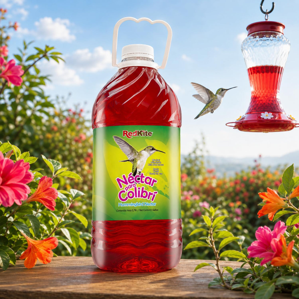Redkite Néctar Líquido para Colibríes 3.8 L — Néctar Listo para Usar con Energía para Aves