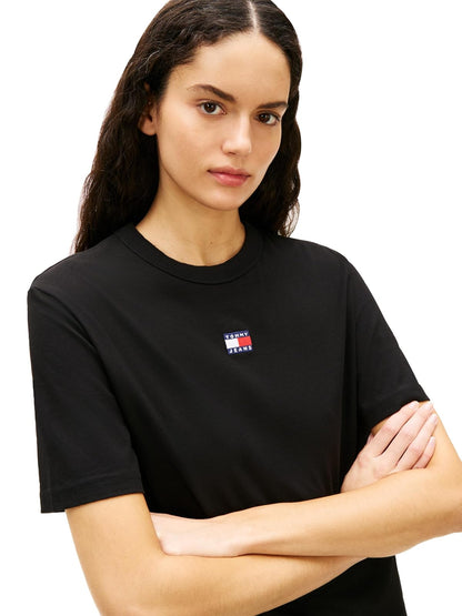 Tommy Jeans - Playera de Manga Corta de algodón con Logotipo Bordado de Bandera