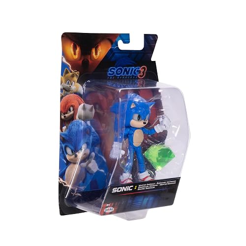 Figuras de acción de 13 cm de la película Sonic The Hedgehog 3: Sonic con Esmeralda, edición 3.