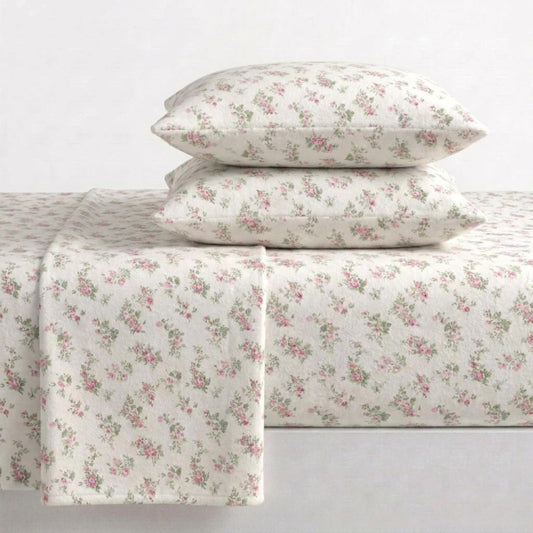 Laura Ashley Home | Colección de Franela | Juego de sábanas de Franela de algodón Ultra Suave y Acogedor, Ligero, de Alta Calidad, Antiarrugas, antidecoloración, Resistente a Las Manchas e
